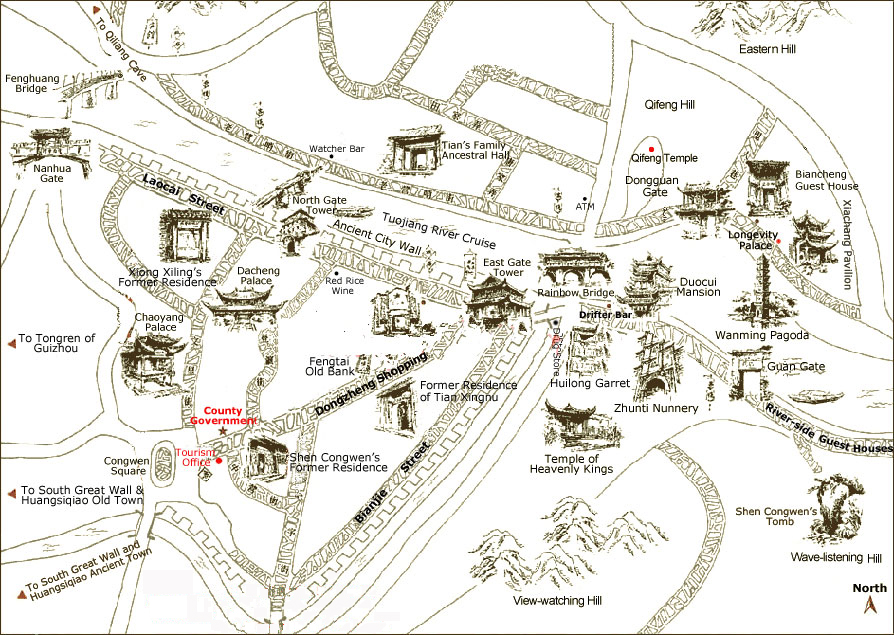 Fenghuang Town Map